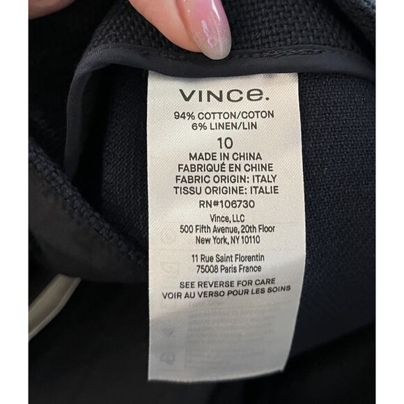 Vince‎ Black Wide Leg Side Zip Center Seam Women's Twill Gaucho Pants Size 10 - Picture 4 of 5